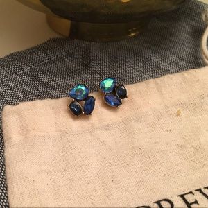 Jcrew Blue Crystal cluster stud earrings
